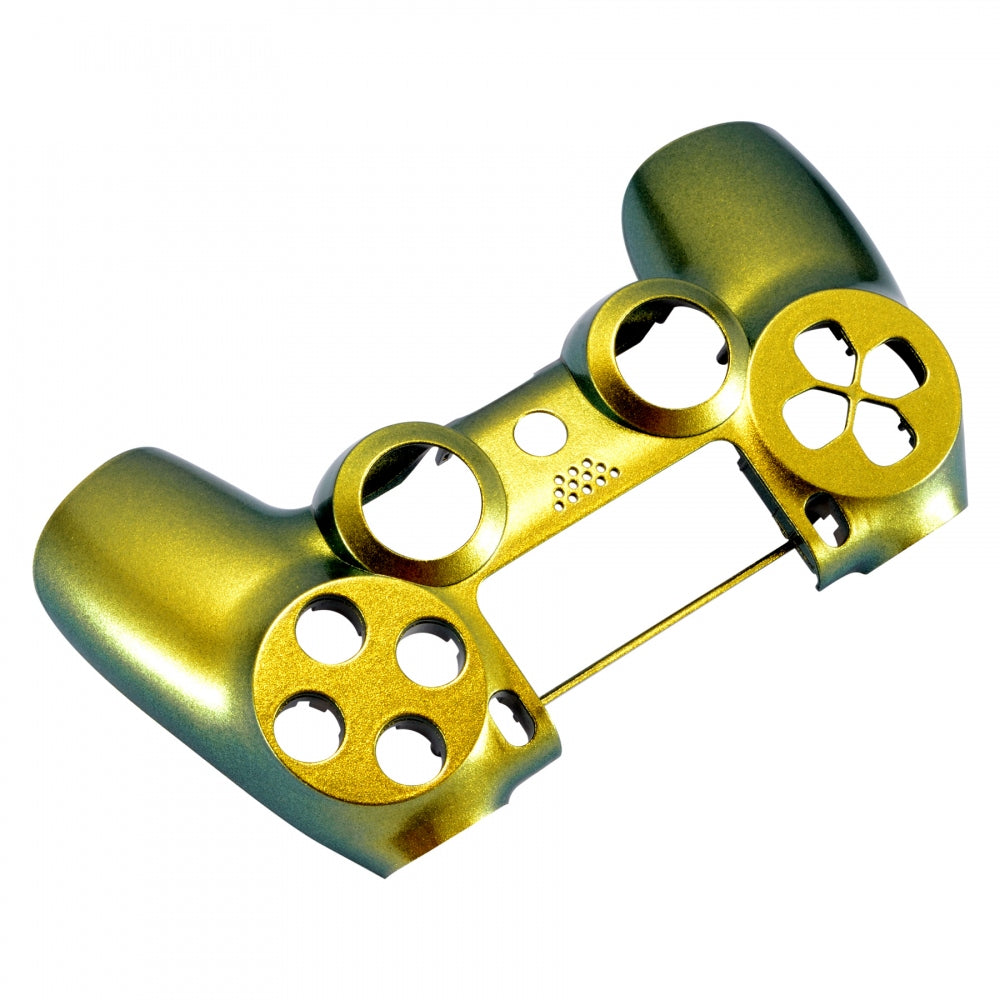 eXtremeRate Green Gold Chameleon PS4 Slim Pro Controller Faceplate (CUH-ZCT2/JDM-040/050/055) - Custom Replacement Shell for Gaming Enthusiasts | Perfect for DIY Mods & Controller Upgrades