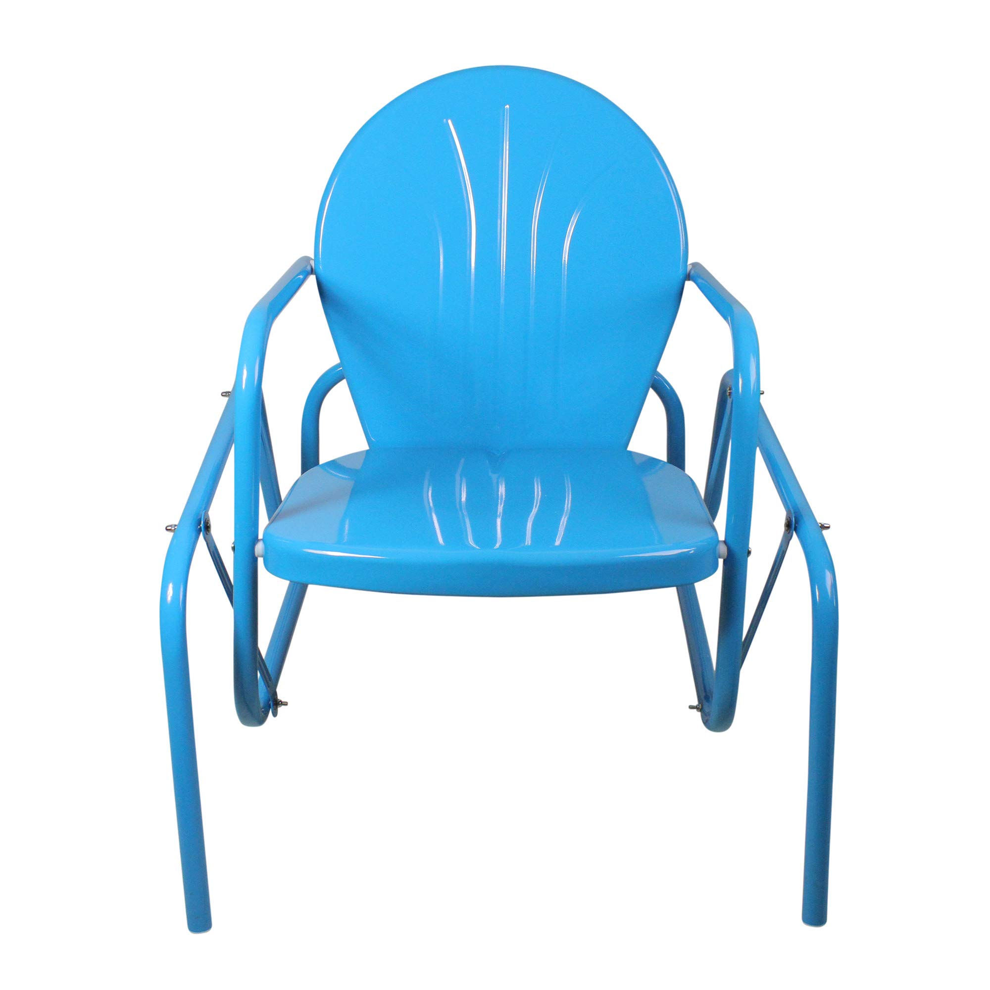 Northlight Outdoor Retro Metal Tulip Glider Patio Chair - Sky Blue - Weather-Resistant Rocking Garden Furniture for Porch, Deck & Backyard Relaxation