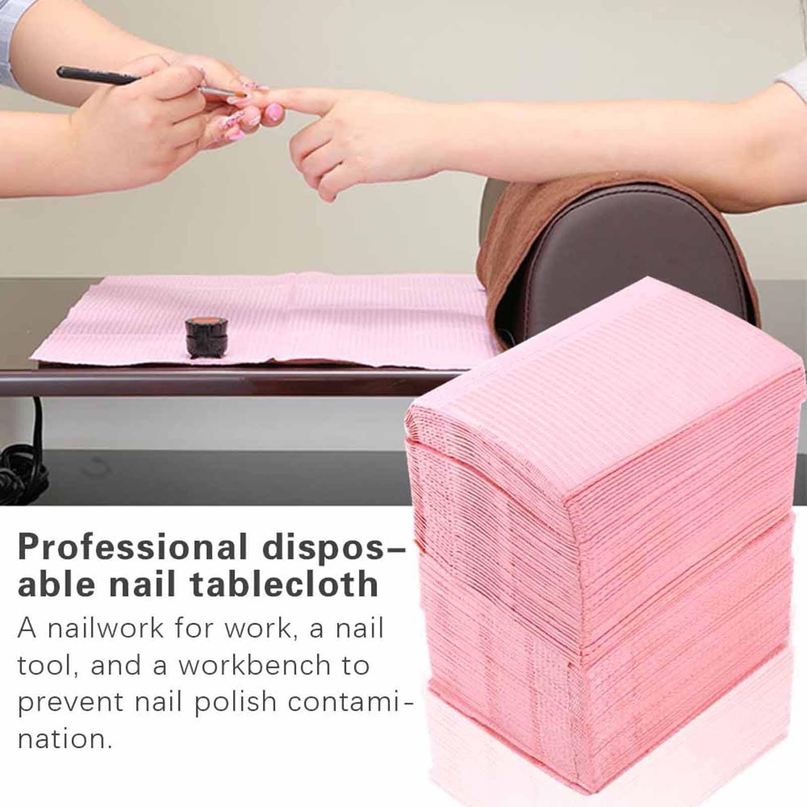 VMS INDIA Portable Salon Nail Art Paper Table Pad - Waterproof Desk Mat (50pcs) - Perfect for Nail Salons, Home Manicures & Professional Nail Technicians