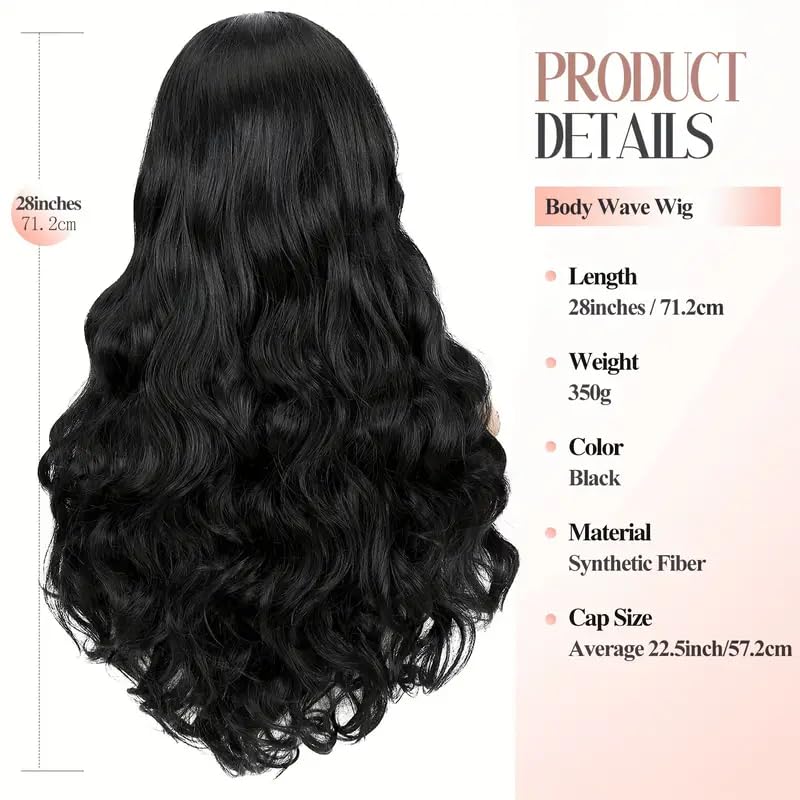Natural Looking 26 Inch Wavy Long Synthetic Hair Wig for Women | Centre Parting Curly Wig with Wig Cap & Comb | Perfect for Alopecia, Chemotherapy & Everyday Styling | Heat Resistant & Lightweight for All-Day Comfort