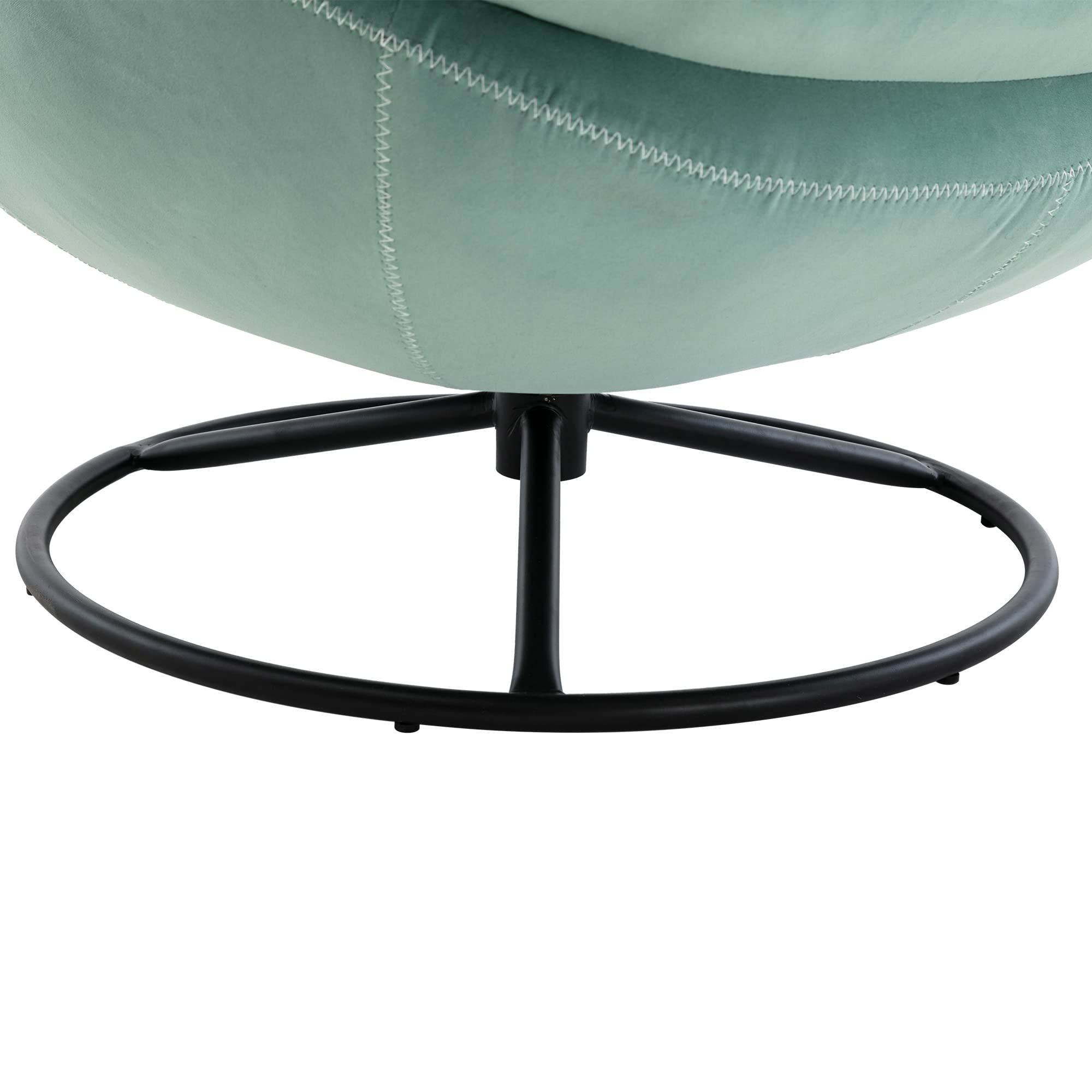 Homsof Velvet Swivel Accent Chair with Ottoman Set - Modern Chaise Lounge & Footstool - Comfortable Armchair with Sturdy Metal Legs for Living Room, Bedroom, or Office