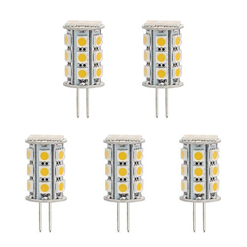 HERO-LED BTG4-24T-DW G4 LED Bulbs 5-Pack - 4.8W (30-35W Halogen Equivalent), 5000K Daylight White, Non-Dimmable - Perfect for Under Cabinet Lighting, RV Interior, Marine Applications & Home Decor