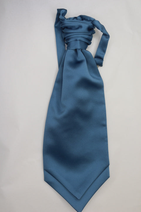 Airforce Blue Ruche Cravat Tie - Elegant Necktie for Men | Perfect for Weddings, Business Meetings & Formal Events
