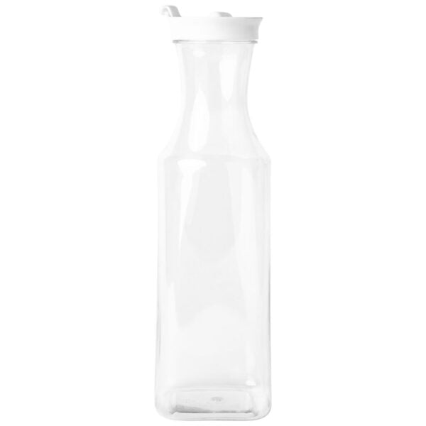 Clear Square Plastic Pitcher with White Lid - 54oz (1 Pack) | BPA-Free Water Jug for Iced Tea, Lemonade & Beverage Storage | Perfect for Parties, Picnics & Home Use