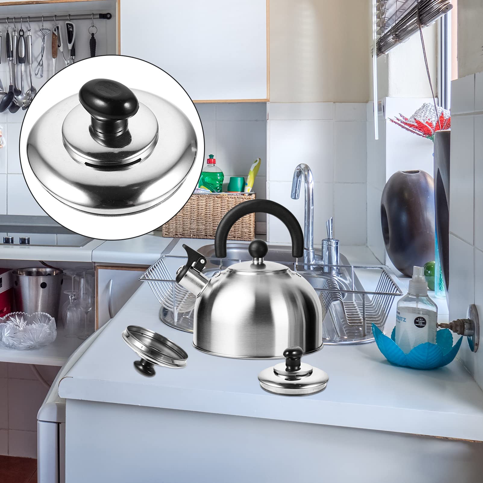 Stainless Steel Replacement Lid for Whistle Tea Kettle - Durable Teapot Cover Accessory | Perfect for Kitchen, Camping & Home Brewing