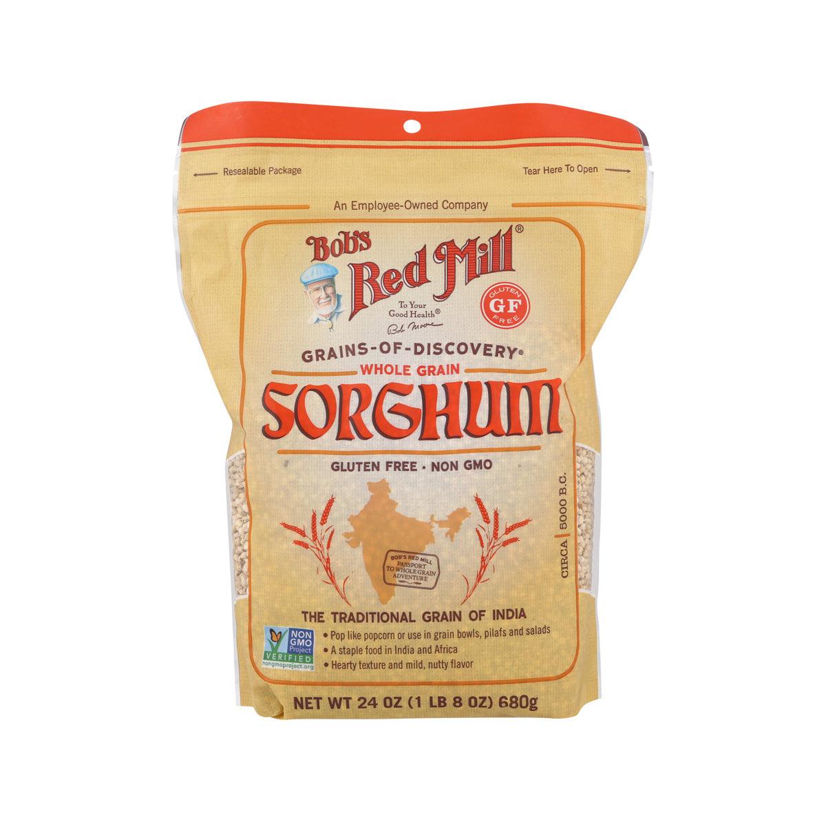 Organic Gluten Free Whole Grain Sorghum Flour by Bob's Red Mill | 24oz (680g) | Perfect for Baking, Cooking & Gluten-Free Recipes