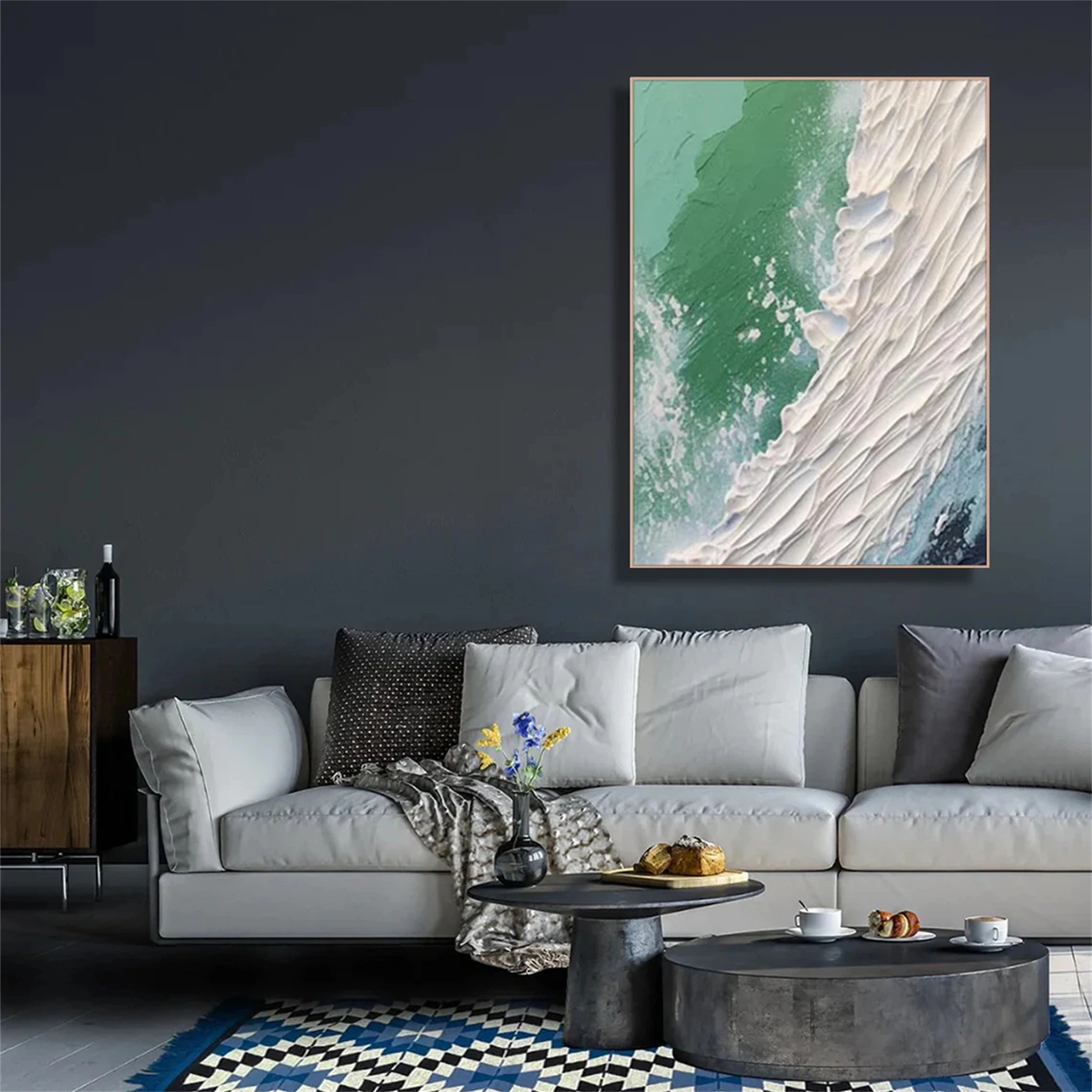 Ocean and Sky Painting #OS056 - Stunning Coastal Wall Art for Home & Office Decor | Perfect for Living Room, Bedroom, or Beach House