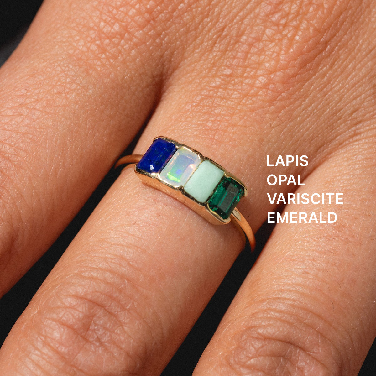 Customizable Acrostic Baguette Gemstone Ring - Personalized Name Initial Jewelry for Women, Dainty Stackable Ring for Birthdays, Anniversaries & Everyday Elegance