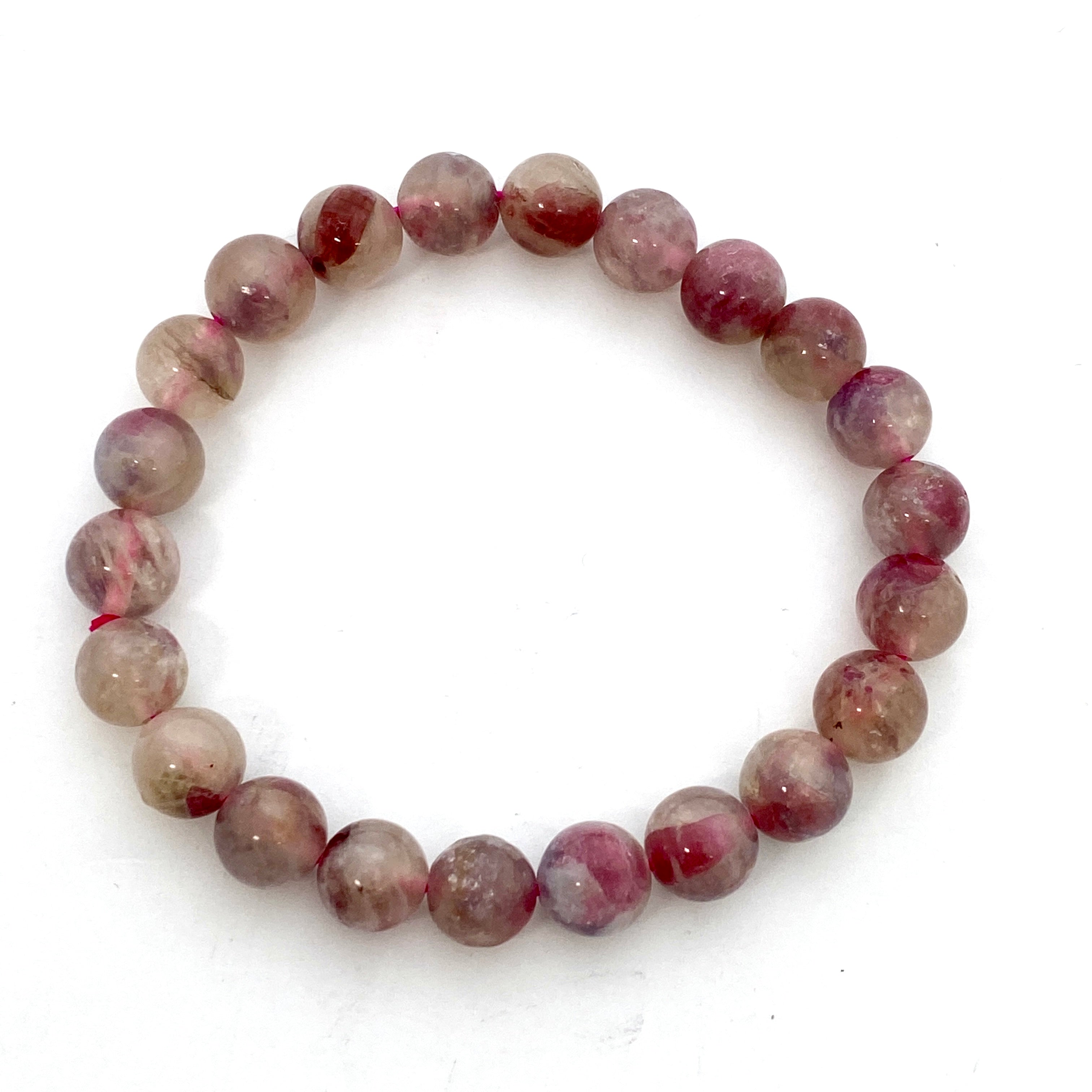 Pegmatite Unicorn Stone Bracelet with Pink Tourmaline, Lepidolite & Quartz - Healing Crystal Jewelry for Stress Relief & Positive Energy - Perfect for Meditation, Yoga & Spiritual Gifts