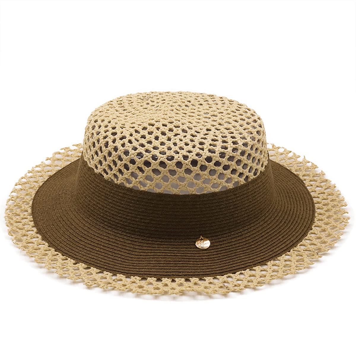 Women's Straw Fedora Hat - Short Brim Panama Style Sun Hat for Beach, Vacation & Summer Outfits (Gray, One Size) - Perfect for Pool Parties, Travel & Outdoor Activities