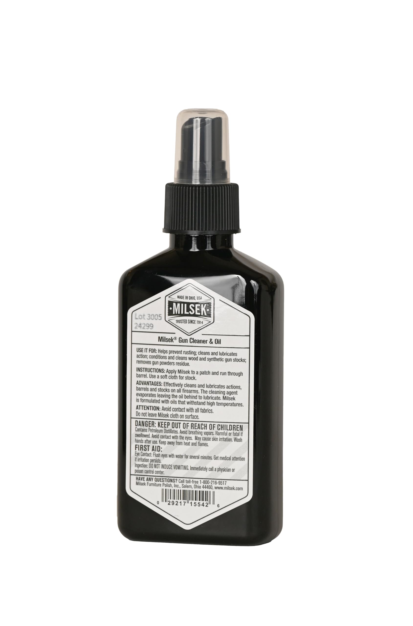 Milsek Gun Cleaner & Oil - 5 Fl Oz (Pack of 4) - Premium Firearm Cleaning Kit for Rifles, Shotguns, Handguns & Pistols - Rust Remover & Lubricant for Gun Maintenance - Perfect for Hunting, Shooting Range & Firearm Protection