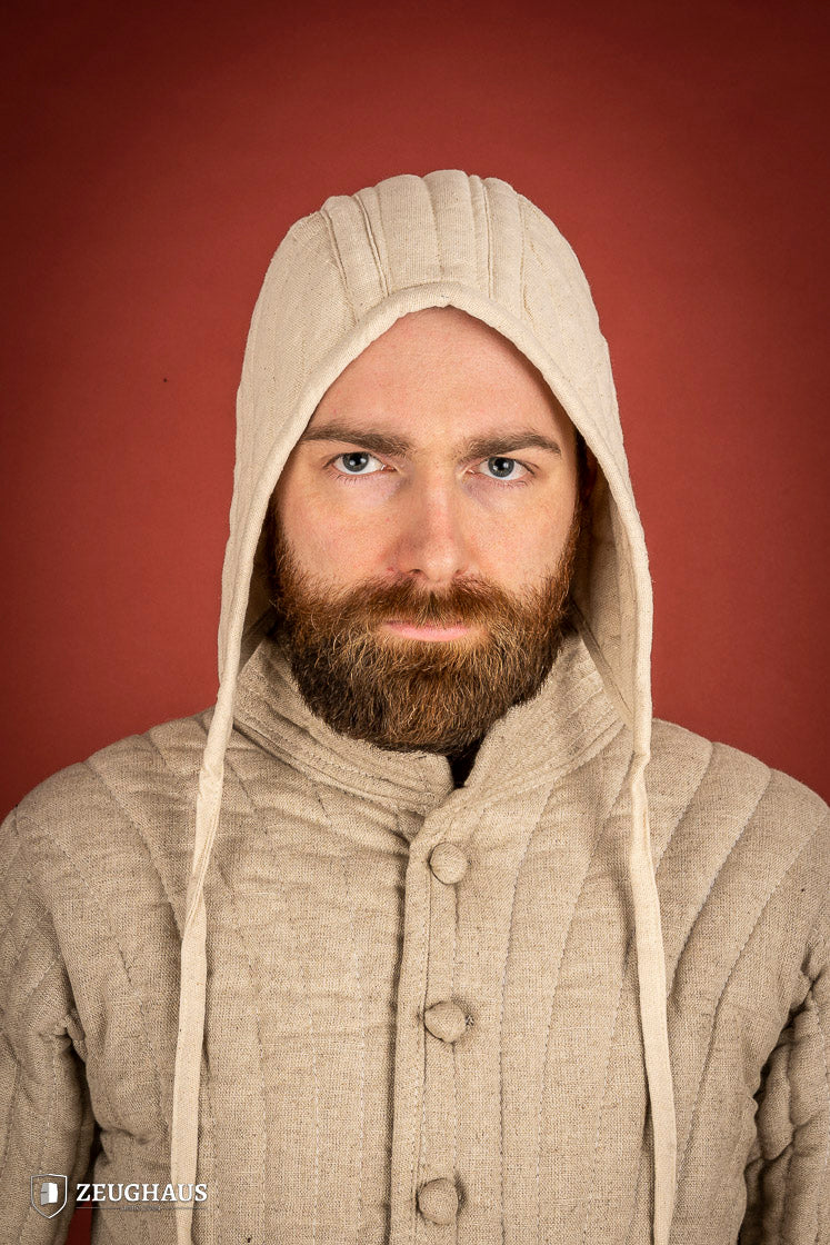 Premium Padded Coif Cream - Soft & Protective Headwear for Medieval Reenactment, LARP & Cosplay - Ideal for Comfort & Safety in Role-Playing Events
