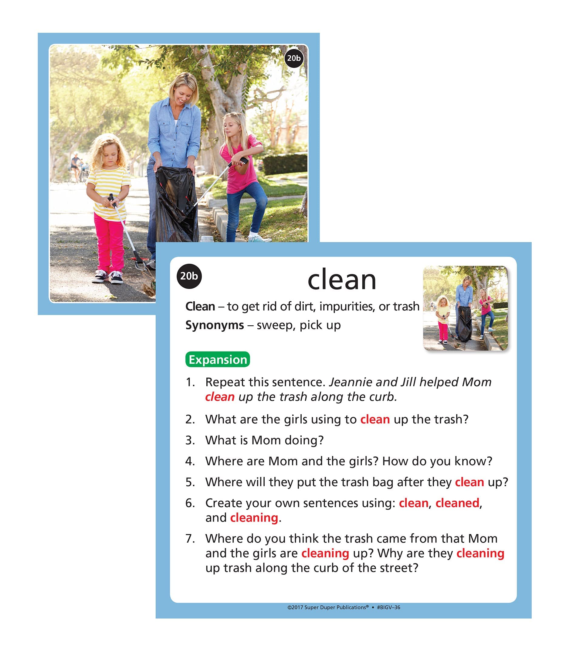 Webber® Big Verbs Vocabulary and Grammar Photo Flash Cards | Educational Learning Resource for Kids | Speech Therapy & ESL Classroom Activities
