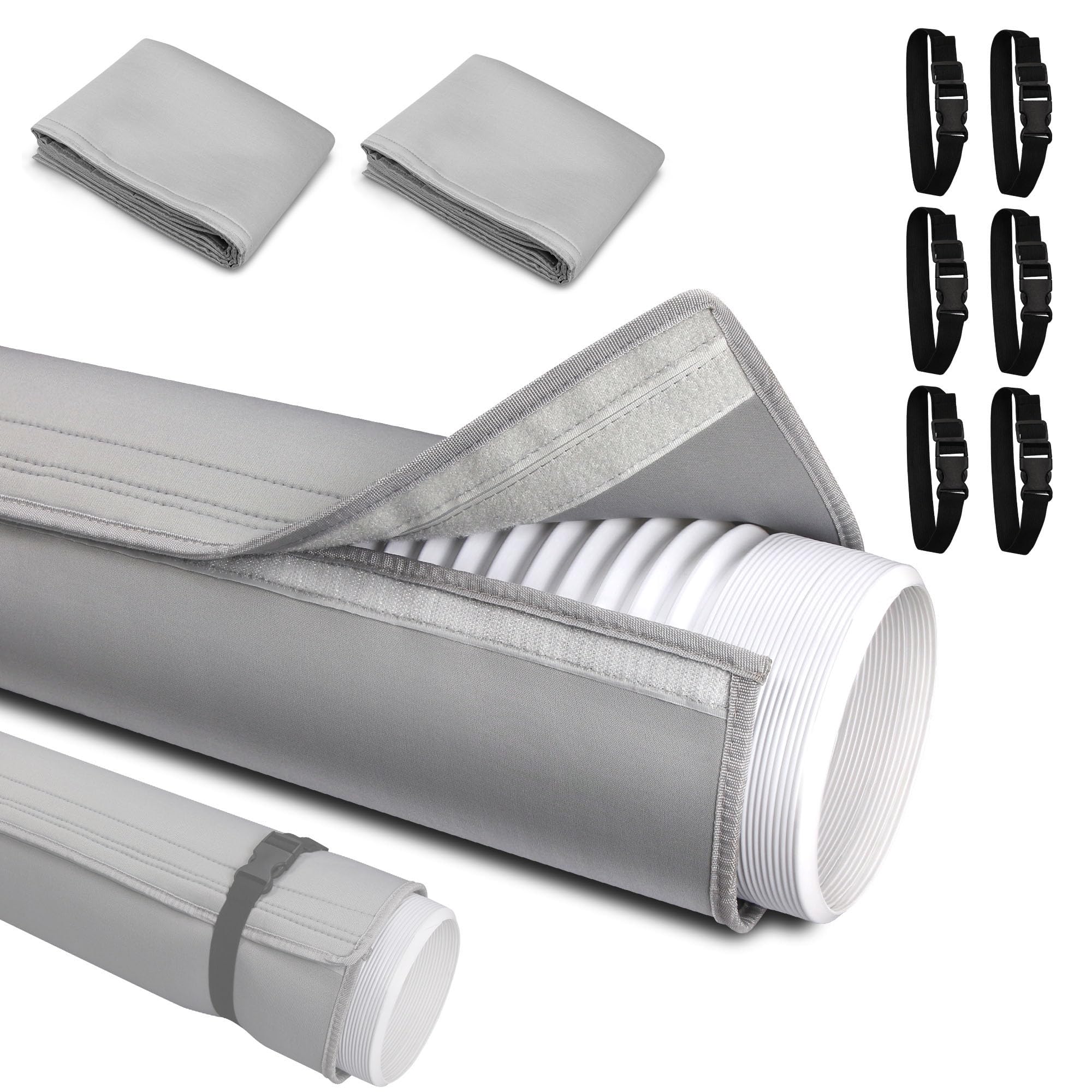 2 Packs Portable Air Conditioner Hose Cover - Insulated AC Hose Duct Vent Sleeve for 5