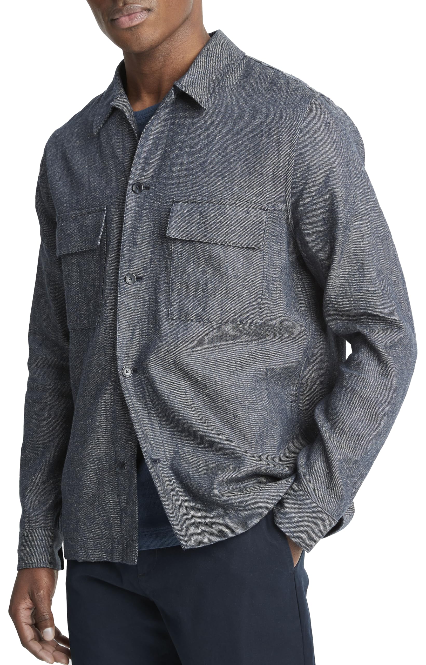 Vince Men's Linen Cotton Twill Shirt Jacket - Lightweight Casual Blazer for Spring & Summer | Perfect for Outdoor Activities, Travel & Office Wear