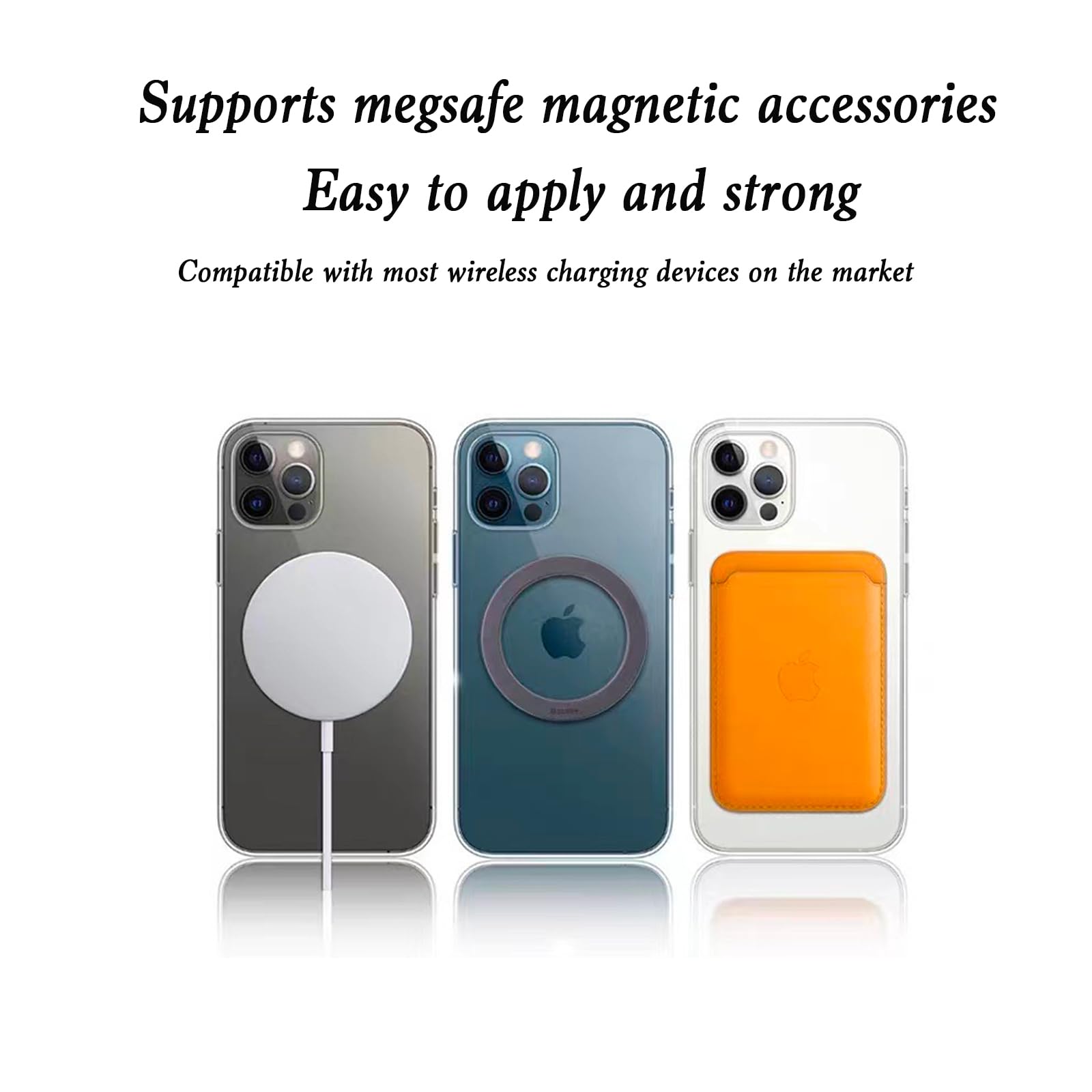 12Pcs Magnetic Rings for iPhone 14/13/12 Pro Max/Mini - Ultra Thin Adhesive Metal MagSafe Conversion Kit for Wireless Charging & Car Mount | Compatible with MagSafe Charger, Car Holder & Phone Stand
