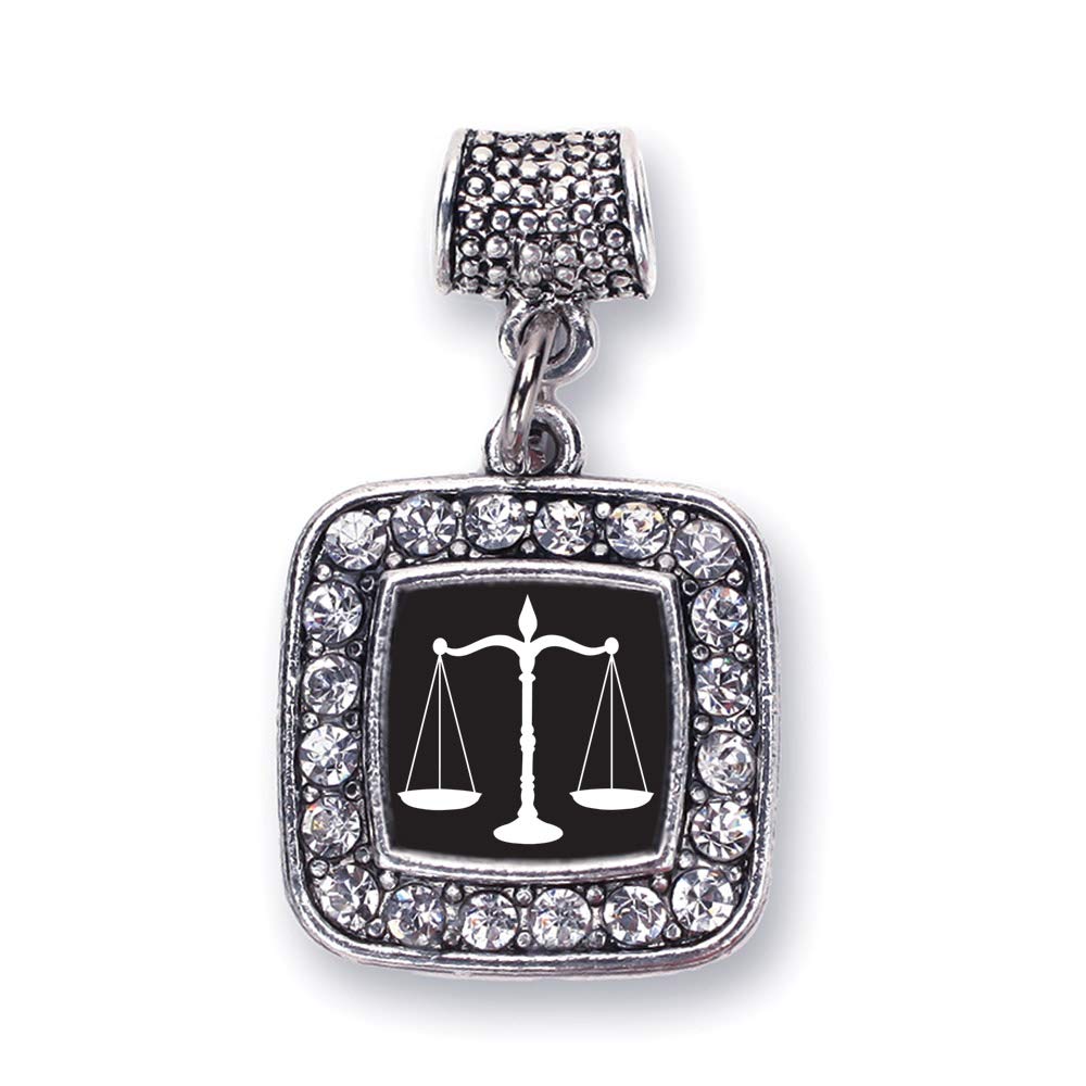Inspired Silver - Sterling Silver Square Charm for Bracelet with Cubic Zirconia, Elegant Jewelry Gift for Women, Perfect for Anniversaries & Special Occasions