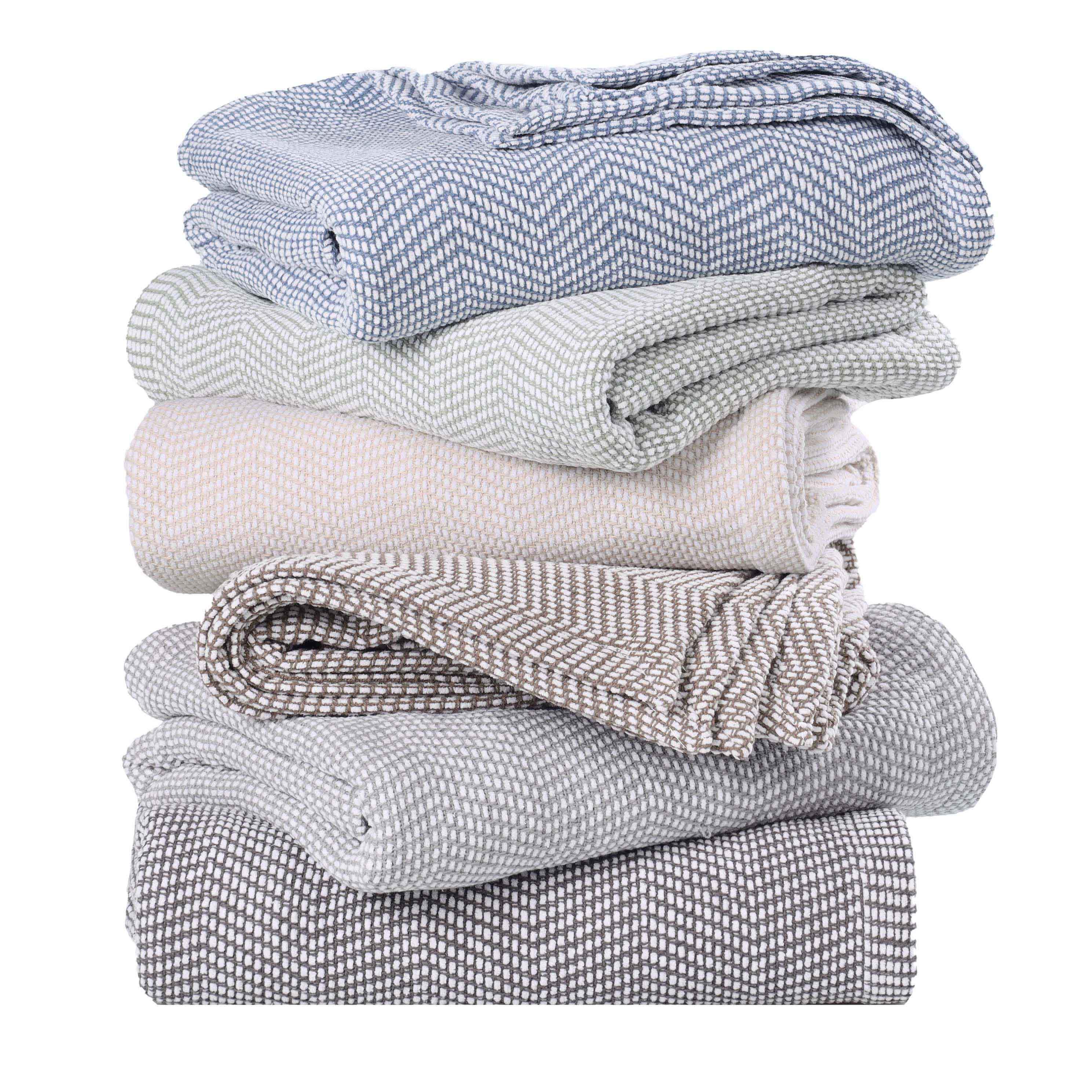 Premium Maya Chenille Herringbone Cotton Blanket - Medium Weight Soft Throw for Bed, Sofa & Couch - Cozy Home Decor for All Seasons