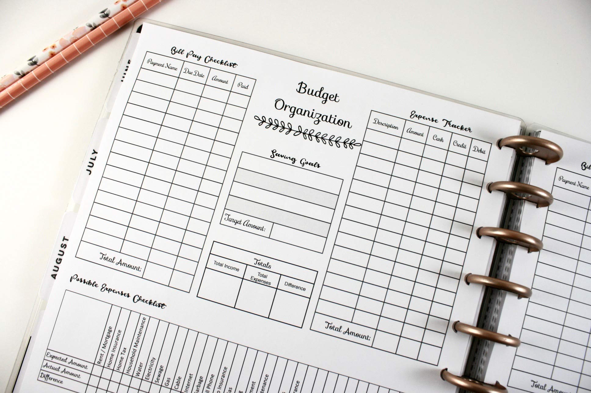 Big Happy Planner Monthly Budget Inserts for 11-Disc Planner - Budget Organization & Bill Pay System - Expense Tracker with Possible Expenses - Perfect for Financial Planning & Money Management