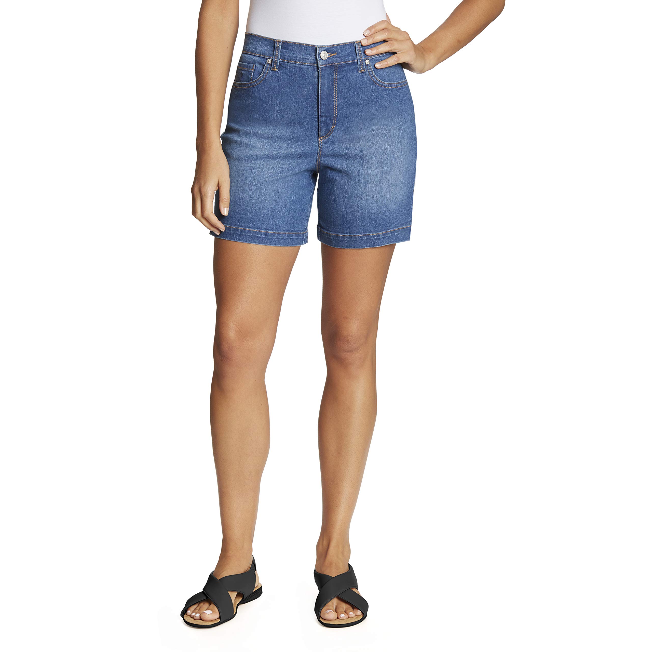 Gloria Vanderbilt Women's Amanda Basic Jean Shorts - Classic Denim Shorts for Casual Wear, Summer Outfits & Everyday Comfort
