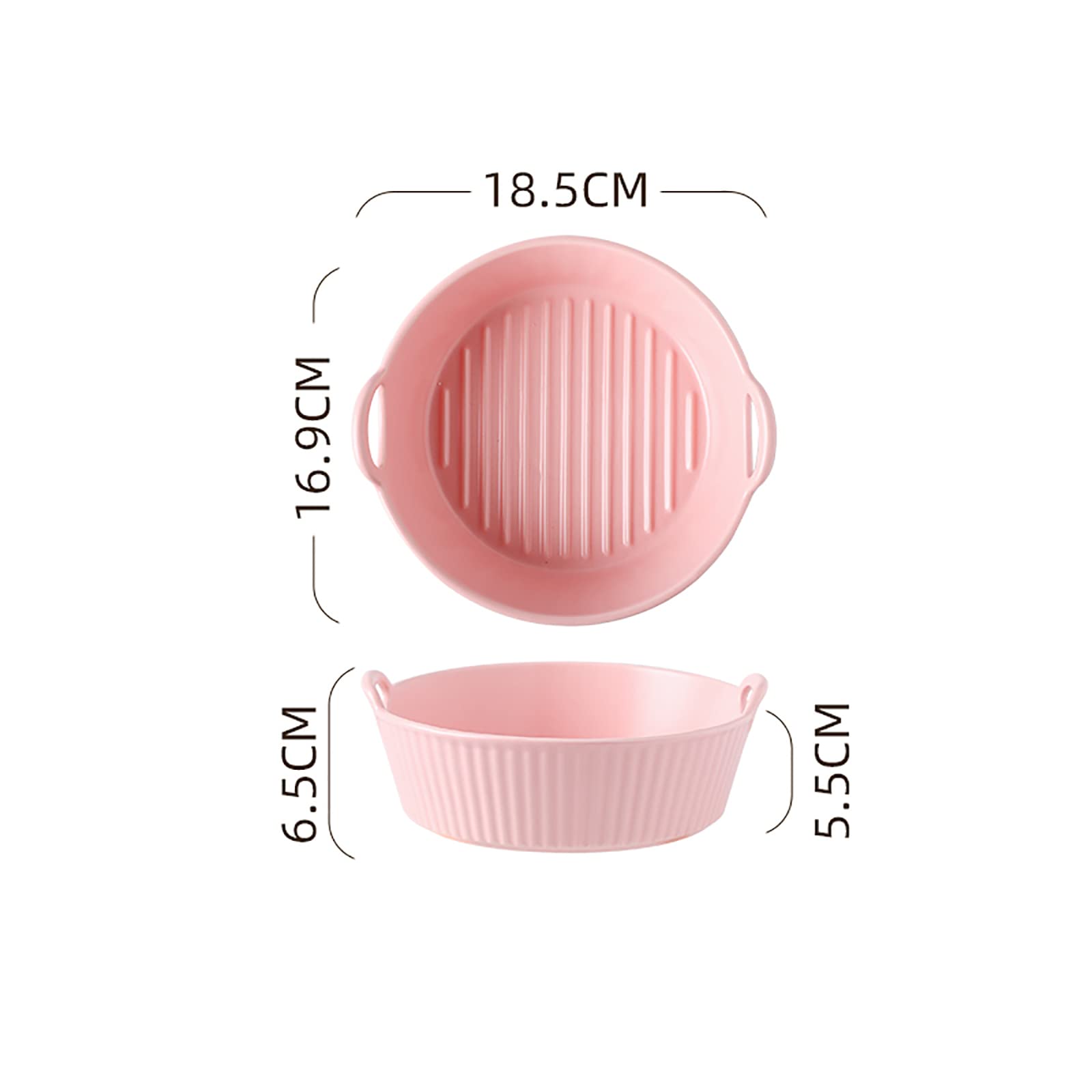 Ceramic Baking Dish - Round Glazed Oven Safe Bakeware for Cakes, Pies & Casseroles - Pink Kitchen Dinnerware for Baking, Cooking & Serving - Perfect for Home, Banquets & Daily Use