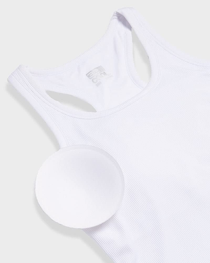 32 DEGREEES Women’s Soft Rib Racerback Bra Tank Top with Built-in Cups - Seamless Comfort Fit for Yoga, Gym & Everyday Wear