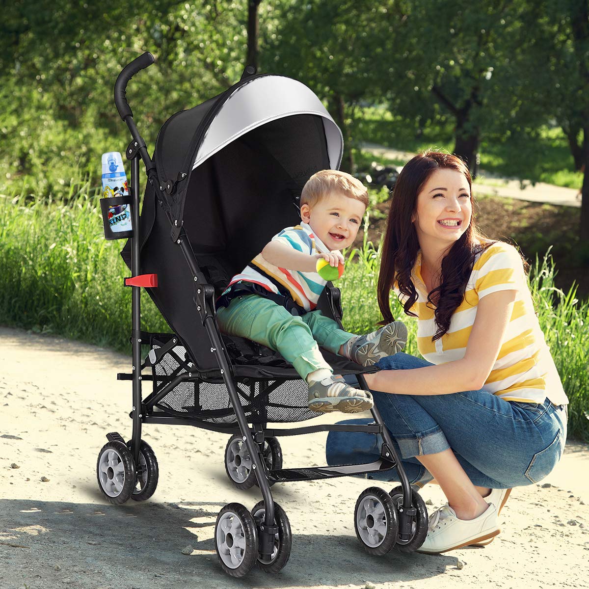 BABY JOY Lightweight Compact Travel Stroller with Adjustable Backrest & Canopy - Easy Fold Umbrella Stroller for Toddlers - Perfect for Air Travel, Shopping, and Daily Walks