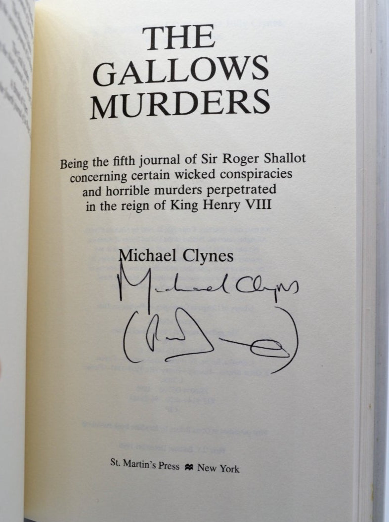 The Gallows Murder by Michael Clynes - Signed First Edition | Historical Mystery Novel for Book Collectors & Crime Fiction Fans