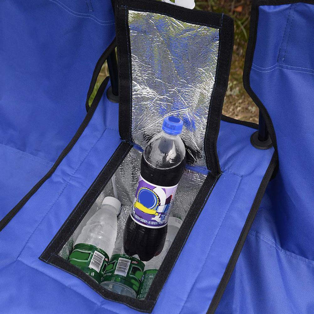 Portable Double Folding Picnic Chair with Umbrella, Mini Table & Beverage Holder - Lightweight Beach Camping Chair with Carrying Bag for Outdoor, Patio, Pool, Park, Backyard & Travel - Perfect for Picnics, BBQs, Camping & Beach Relaxation