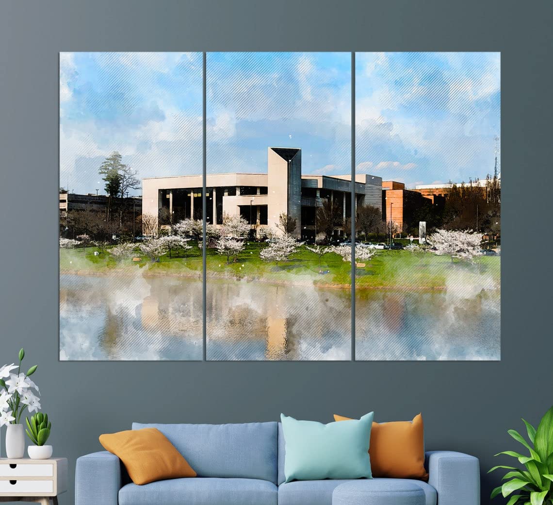 George Mason University Canvas Print - Abstract Fairfax VA Campus Painting - College Dorm Wall Art Decor for Students & Alumni - Perfect for Home, Office & Gifts