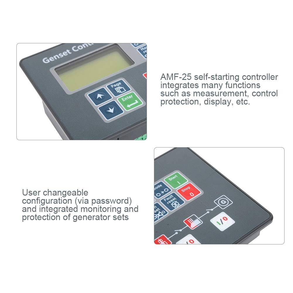 Generator Parts - LED & LCD Display Genset Controller for Power Fault Detection | Compatible with Electronics Industry | Perfect for Backup Power Systems & Emergency Power Supply