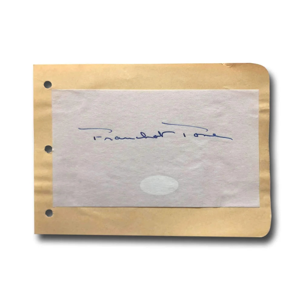 Authentic Franchot Tone Hand Signed Album Page with JSA COA - Vintage Autograph from Phantom Lady Actor - Perfect for Collectors, Memorabilia Displays & Film History Enthusiasts