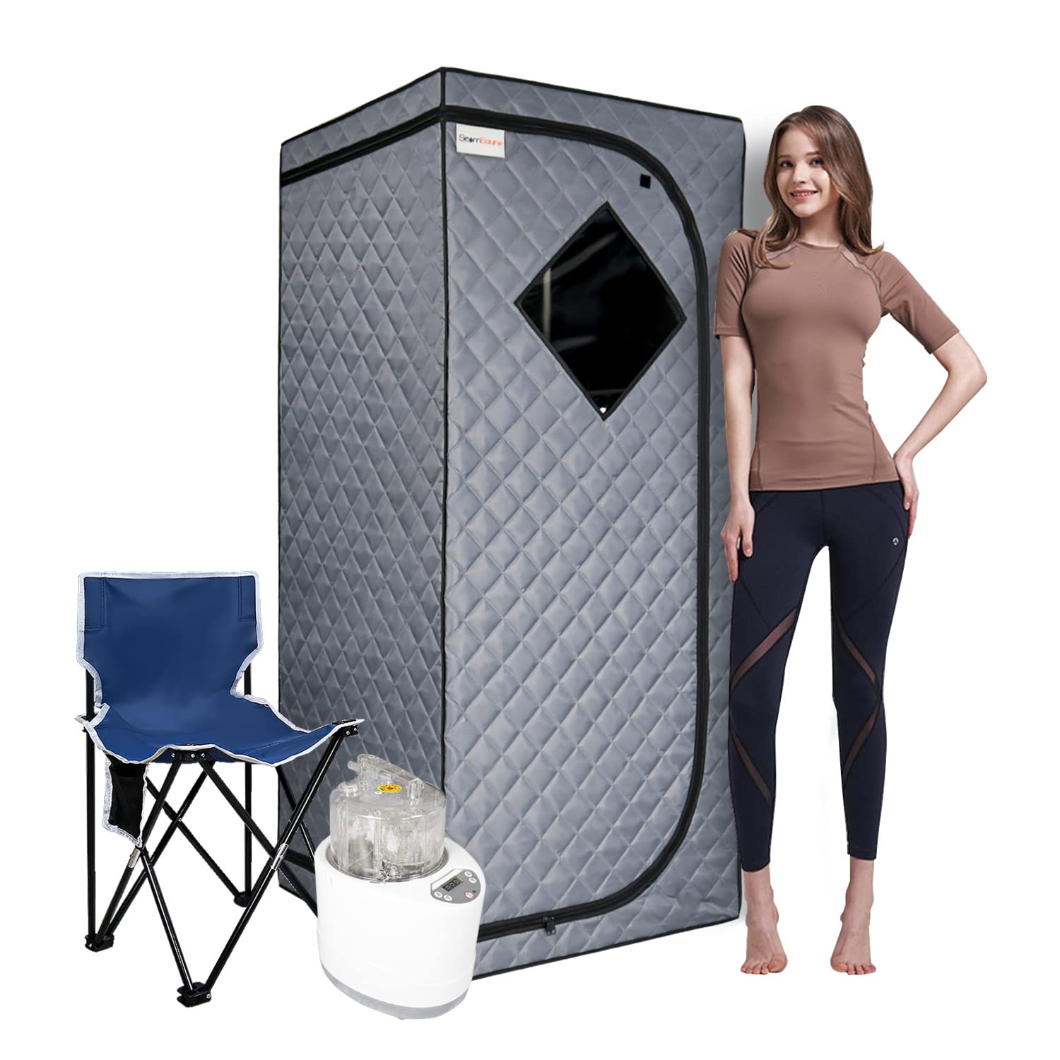 ZGMKRA Portable Home Sauna Tent with Steam & Heater - Includes Chair & Remote Control for Personal Spa Experience | Perfect for Relaxation, Detox & Weight Loss at Home