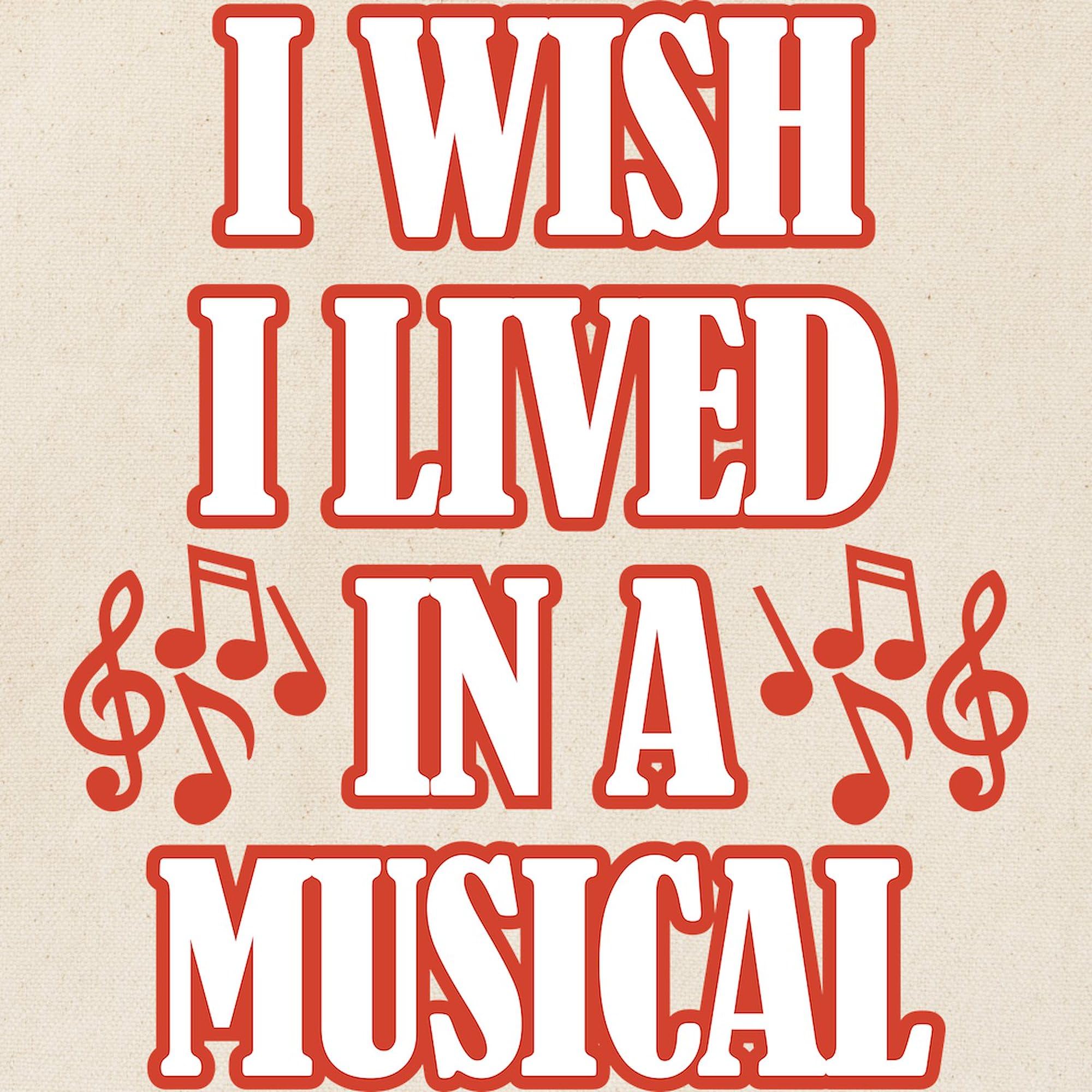 CafePress 'I Wish I Lived In A Musical' Natural Canvas Tote Bag - Reusable Shopping Bag for Groceries, Beach & Everyday Use