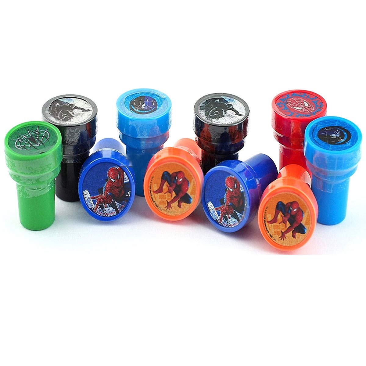 12pcs Spiderman Self-Inking Stamps for Kids Birthday Party Favors