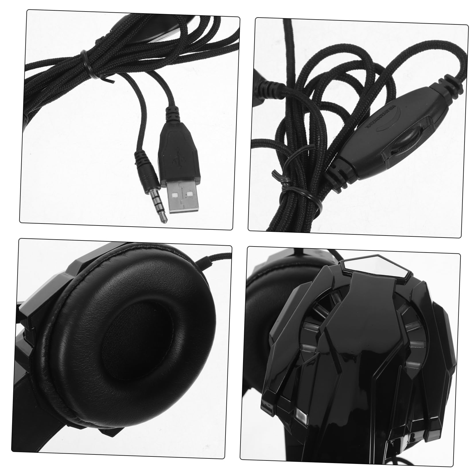 HOOTNEE I3000 Wired Gaming Headset with Microphone - Noise Cancelling Over-Ear Headphones with LED Lights, Soft Memory Foam Earmuffs for PC, PS4, Xbox - Perfect for Long Gaming Sessions & Online Meetings (Black)
