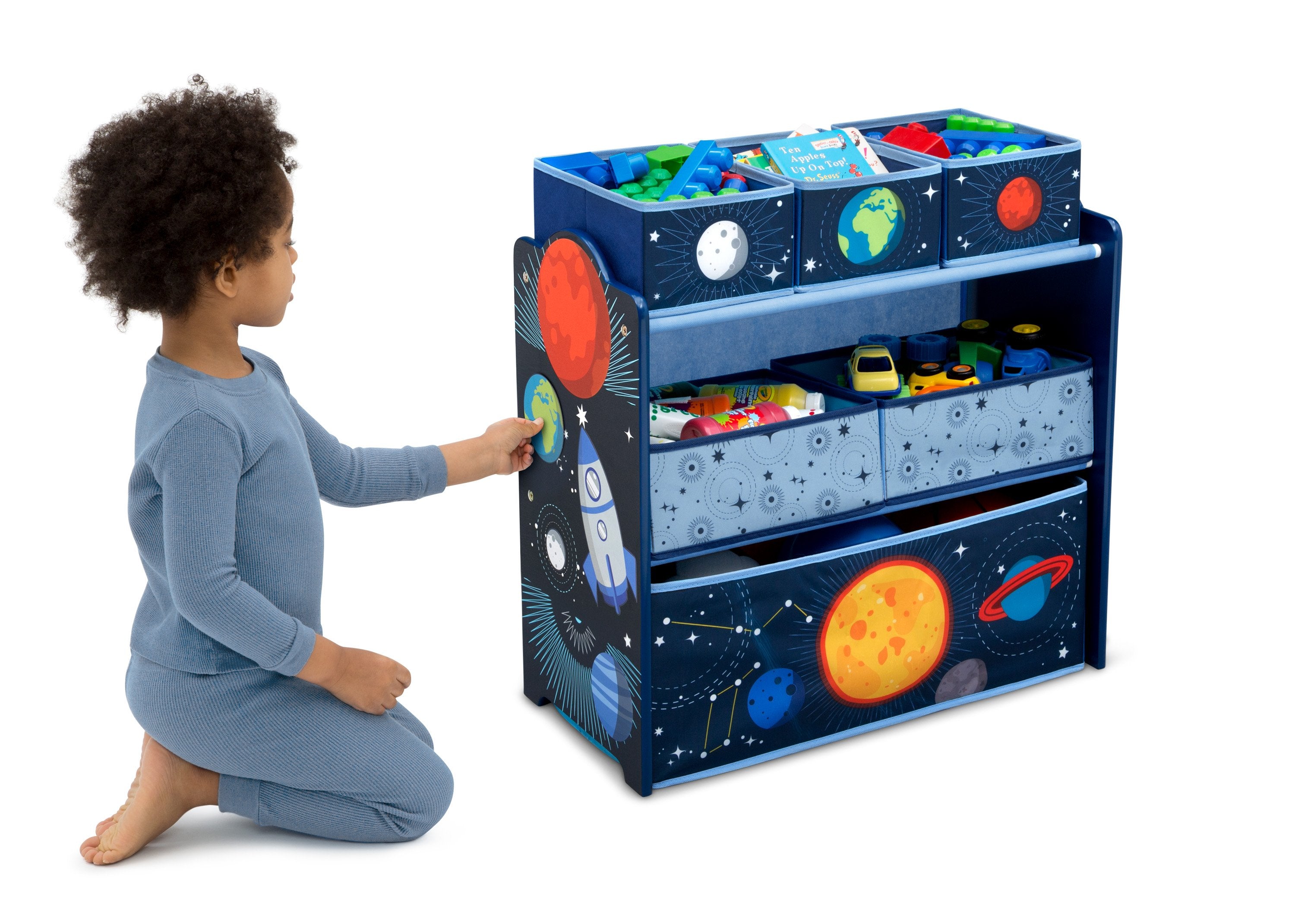 Space Adventures Toy Organizer - Kids Room Storage Solution for LEGO, Action Figures & Stuffed Animals | Perfect for Playrooms, Bedrooms & Homeschool Organization