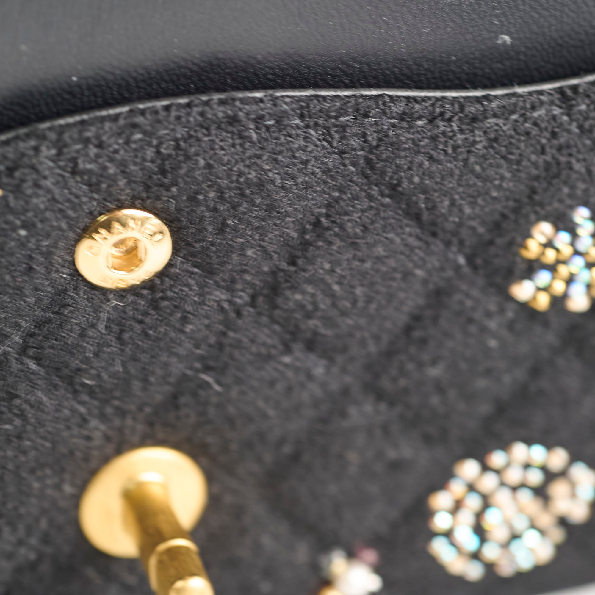 Chanel Medium Classic Crystal Embellished Flap Bag Black Microchip - Luxury Designer Handbag for Women, Evening Parties & Special Occasions
