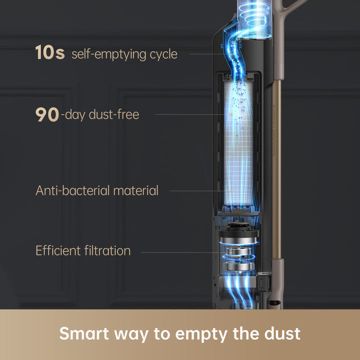 Dreame Z10 Station Cordless Stick Vacuum Cleaner with Self-Emptying Dock - Powerful 150AW Suction, 60-Day Dust Capacity, Ideal for Pet Hair, Hard Floors & Carpets | Perfect for Home Cleaning & Pet Owners
