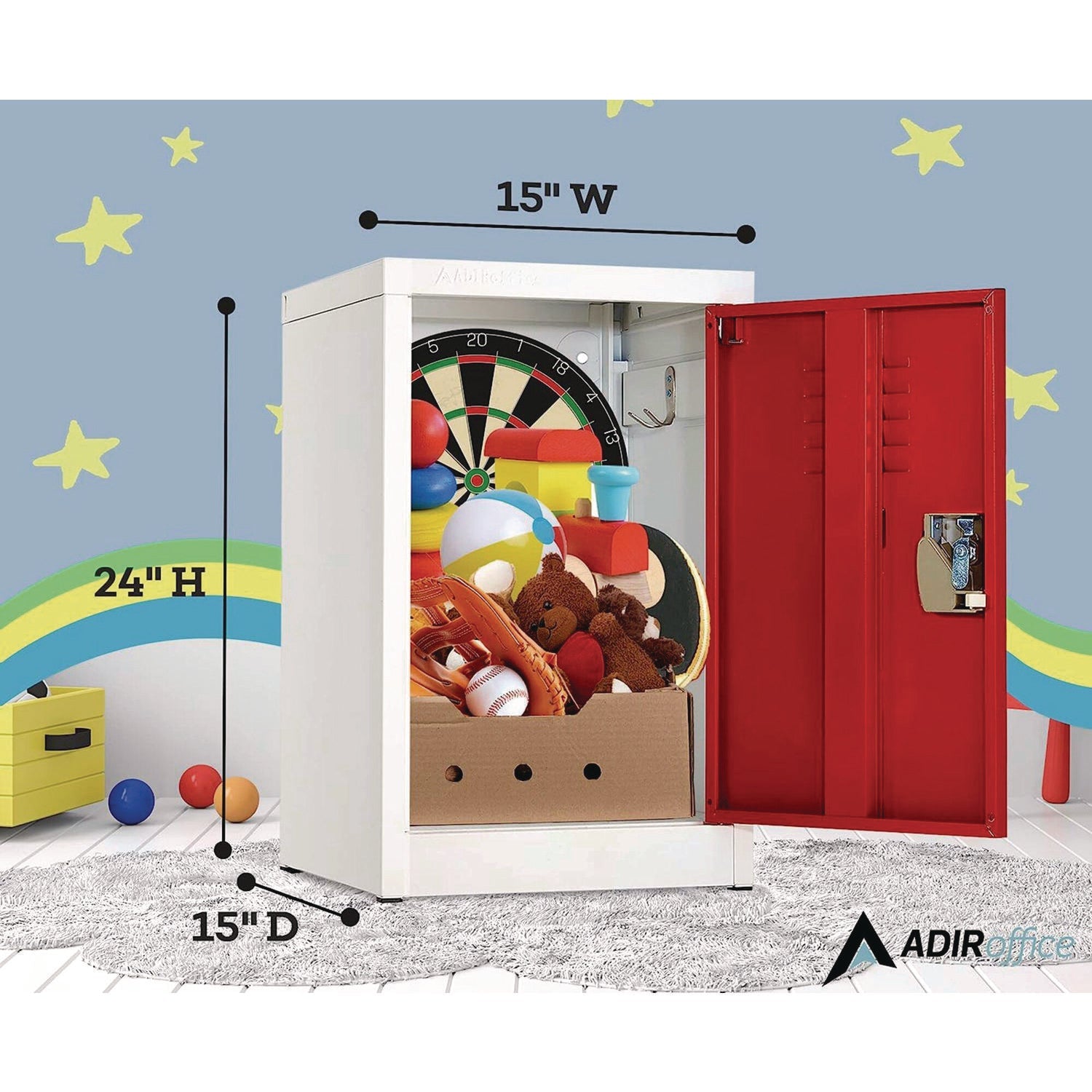 AdirOffice Steel Storage Locker - 1 Compartment Metal Cabinet (15