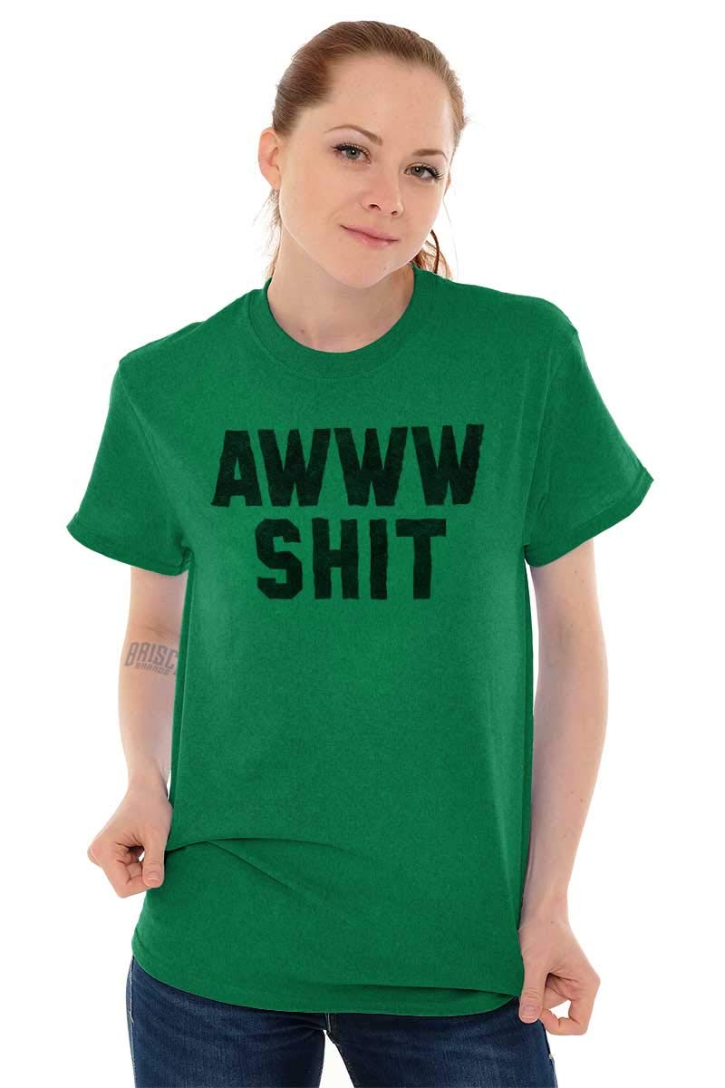 Brisco Brands Aww Shit Sarcastic Rebellious Graphic T-Shirt for Men & Women - Gym, Workout & Casual Wear