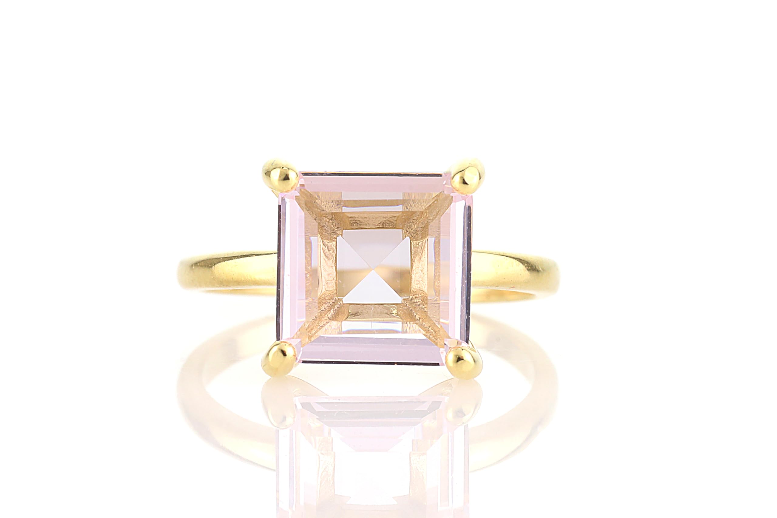 Lustrous Rose Quartz Ring - Handmade Crystal Jewelry for Women, Custom Love Ring, Engagement Ring, Promise Ring, Birthstone Ring - Available in All Sizes - Perfect for Valentine's Day, Anniversary Gifts & Spiritual Healing