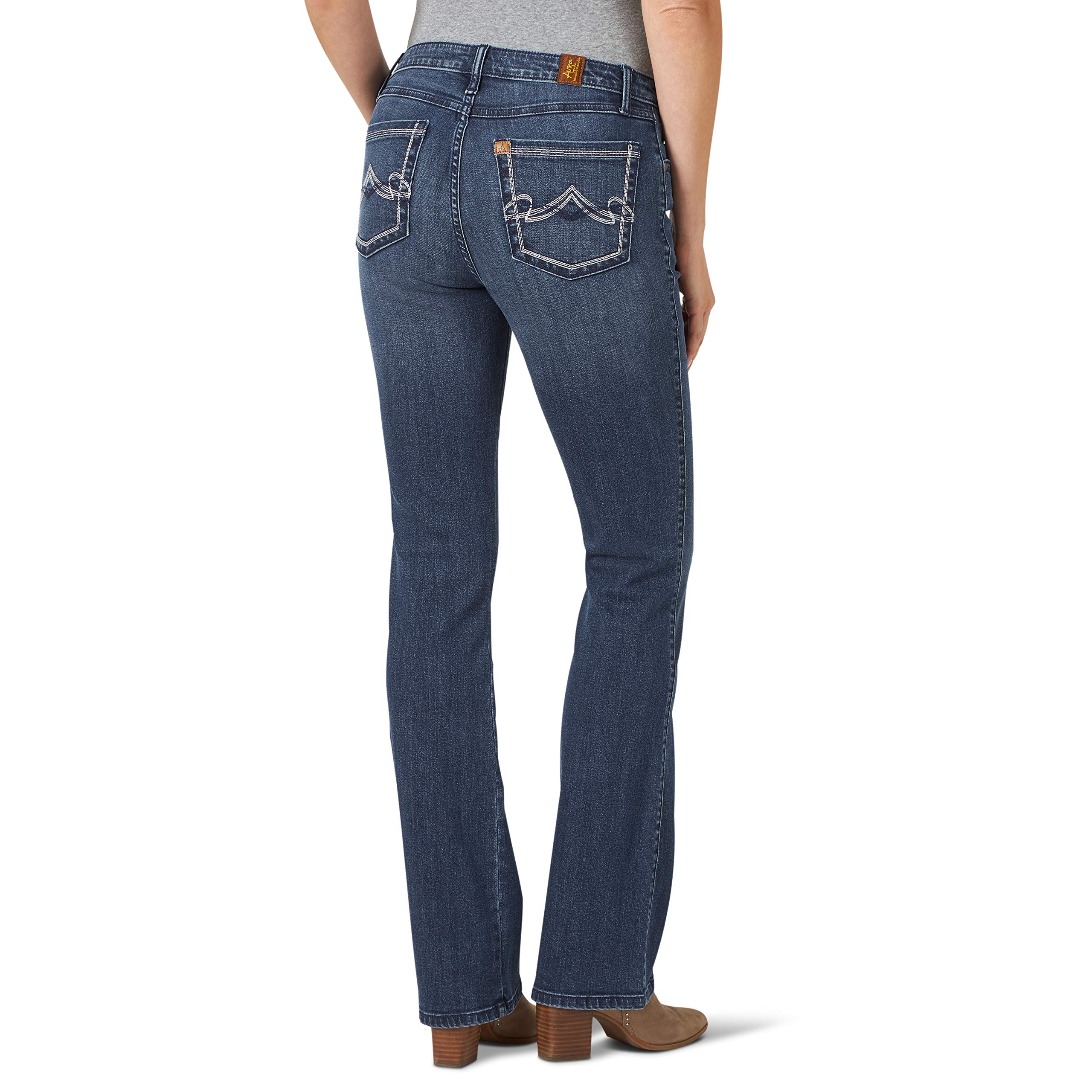 Wrangler Women's Aura Instantly Slimming Mid Rise Boot Cut Jeans - Flattering & Comfortable Denim Pants for Casual Wear, Work & Everyday Outfits