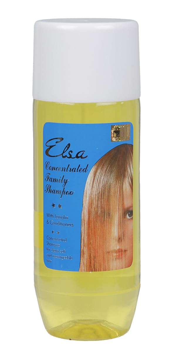 Elsa Concentrated Family Shampoo with Lanolin & Conditioner - 500ml for Dry, Damaged Hair - Perfect for Daily Use at Home or Travel