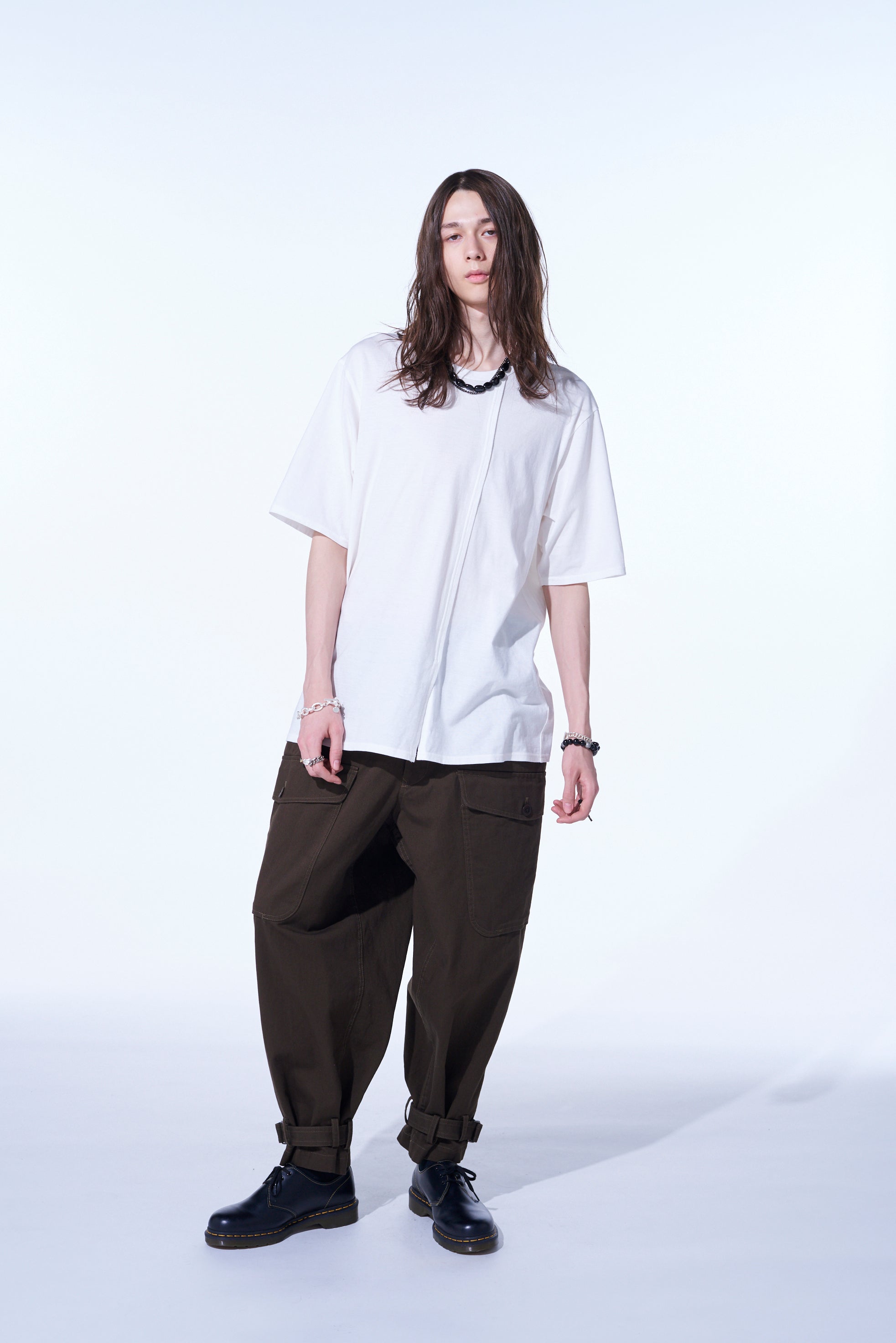 Premium Cotton Jersey Vertically Grafted T-Shirt with Side Hem Slits - Soft Breathable Tee for Casual Wear & Street Style Outfits