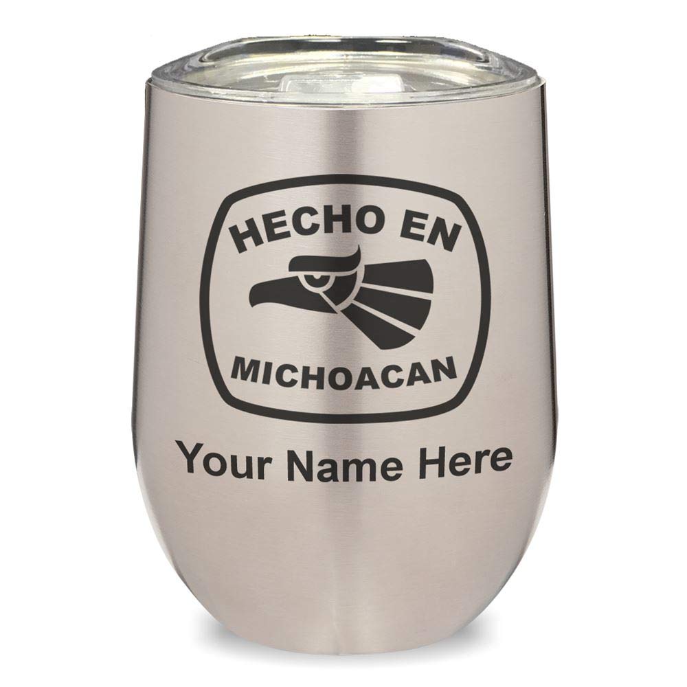 LaserGram Double Wall Insulated Stainless Steel Wine Tumbler with Personalized Engraving - 16oz Vacuum Sealed Cup for Hot & Cold Drinks - Perfect for Outdoor Picnics, Camping, and Gift Giving