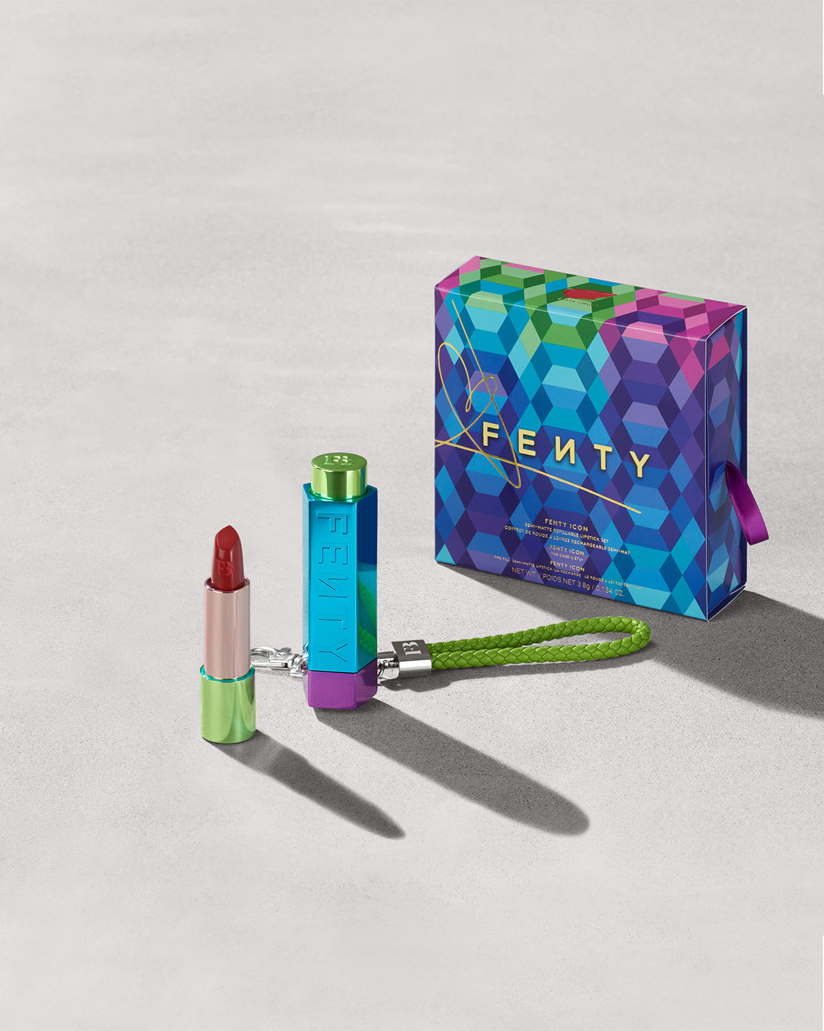 Fenty Icon Semi Matte Refillable Lipstick Set - Long Lasting Vegan Lipstick with Moisturizing Formula | Perfect for Everyday Wear, Date Night & Special Occasions