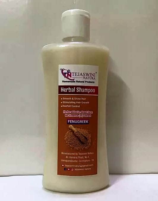 Tejaswini Natura Fenugreek Hair Shampoo 250ml - Natural Hair Growth & Scalp Care for Dry, Damaged Hair - Perfect for Daily Use & Hair Repair
