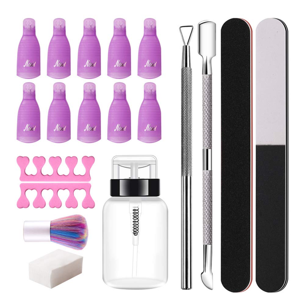Ubersweet® 9PCS Professional Nail Care Kit - Includes Nail Polish Remover, Cotton Pads, Toe Separators, Nail Clips, Nail Brush, Nail Files & Cuticle Tools | Perfect for At-Home Manicures, Pedicures & Salon-Quality Nail Care
