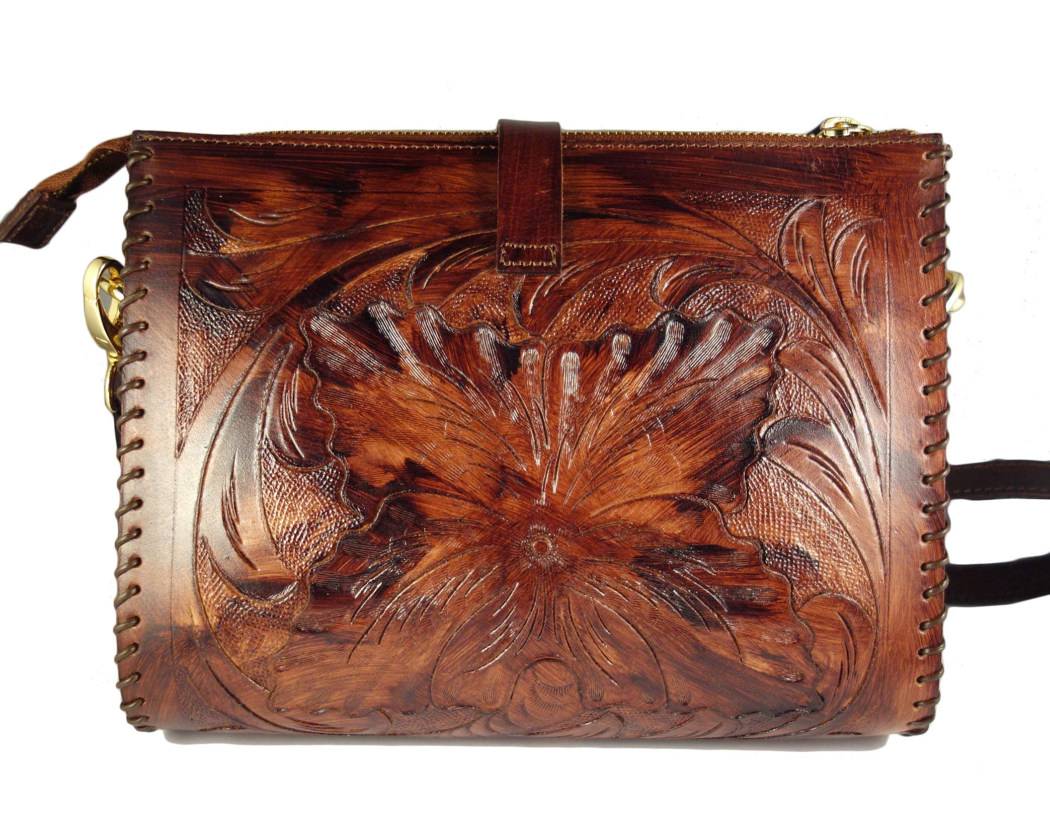 Genuine Leather Shoulder Bag for Women - Handmade Crossbody Purse with Wood Finish | Stylish & Durable Ladies Sling Bag | Perfect for Work, Travel & Everyday Use